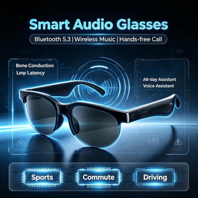 Audio Music Ai - AI Translate Smart Audio Glasses, Bluetooth