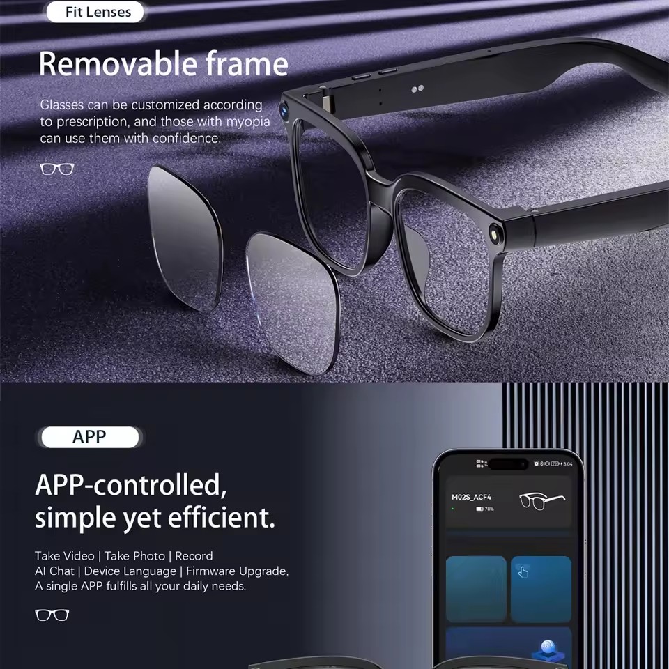 M02S AI Smart Glasses 8MP Came - Audio Music Ai review and price