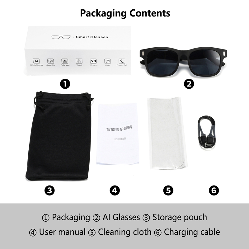 AI Intelligent Sunglasses Blue - Audio Music Ai review and price